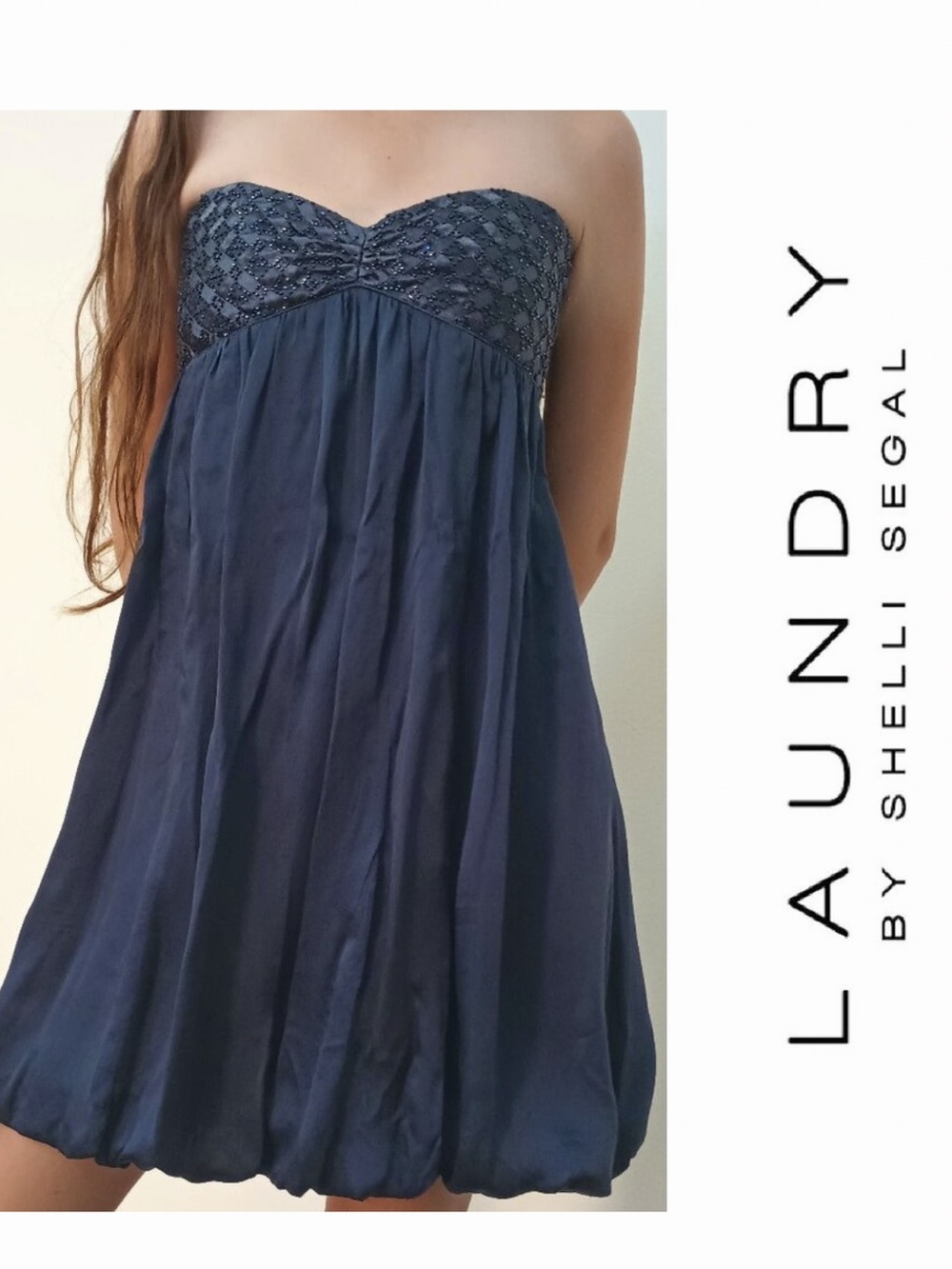 NWOT Laundry by Shelli Segal Silk Beaded Top, Mini Short Dress